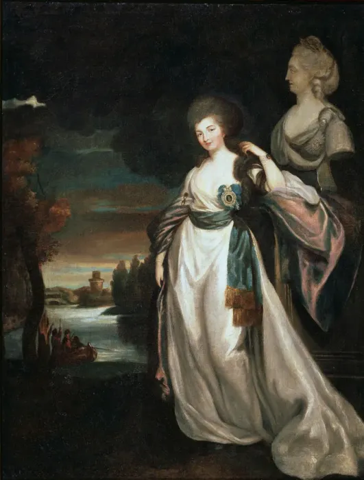 Framed Print : Portrait of the Lady-in-waiting Coutess Alexandra Branitskaya, 1778-1781. Artist: Richard Brompton