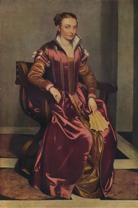 Framed Print : Portrait of a Lady (La Dama in Rosso), c1556. Artist: Giovanni Battista Moroni Framed Print : Portrait of a Lady (La Dama in Rosso), c1556. Artist: Giovanni Battista Moroni