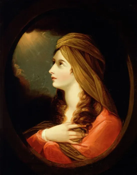 Framed Print : Portrait of a Lady, late 18th century. Creator: Benjamin West Framed Print : Portrait of a Lady, late 18th century. Creator: Benjamin West