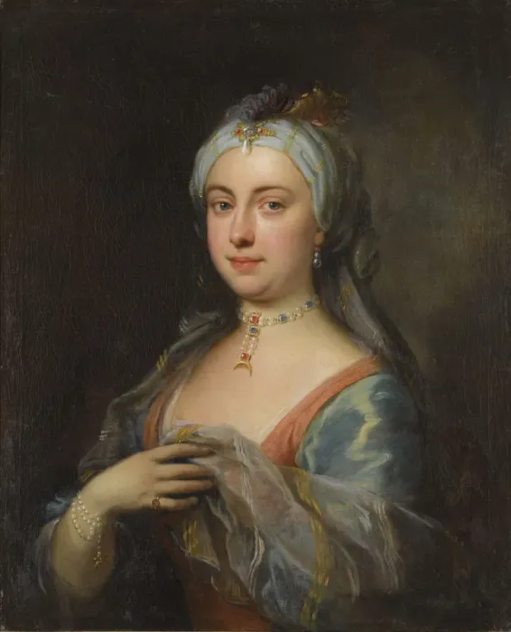 Framed Print : Portrait of Lady Mary Wortley Montagu (1689-1762). Artist: Highmore, Joseph (1692-1780) Framed Print : Portrait of Lady Mary Wortley Montagu (1689-1762). Artist: Highmore, Joseph (1692-1780)
