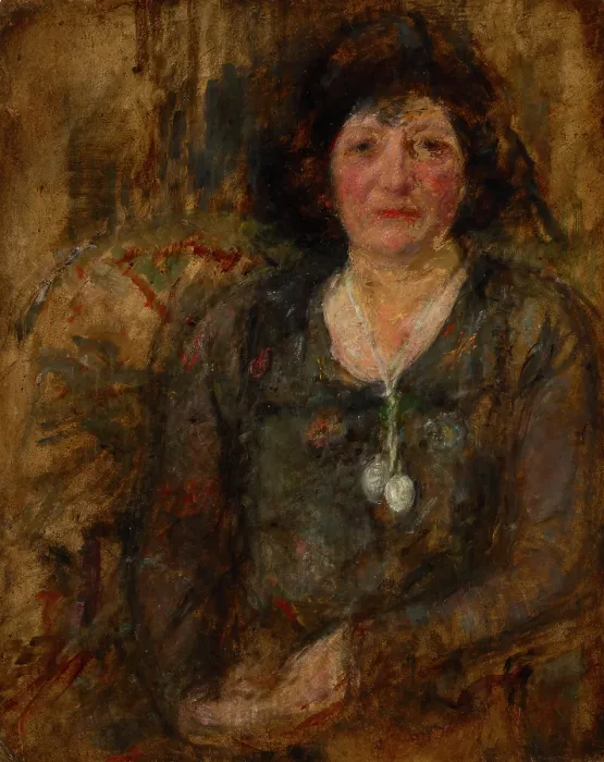 Framed Print : Portrait of a Lady with a Necklace, between 1914-1916. Creator: Olga Boznanska Framed Print : Portrait of a Lady with a Necklace, between 1914-1916. Creator: Olga Boznanska