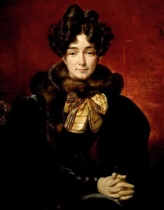 Framed Print : Portrait of a Lady (Possibly Mrs. Patrick Campbell, Neé Fitzgerald [1796-1869]), 1831. Creator: Emile Jean-Horace Vernet