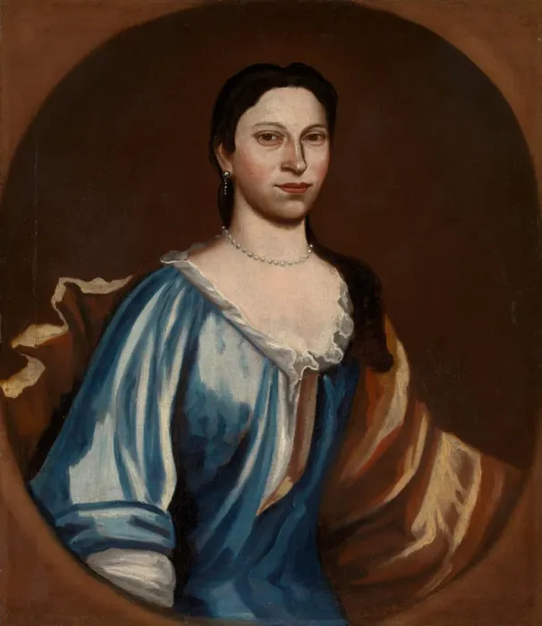 Framed Print : Portrait of a Lady (possibly Tryntje Otten Veeder), 1720-25. Creator: Attributed to Framed Print : Portrait of a Lady (possibly Tryntje Otten Veeder), 1720-25. Creator: Attributed to
