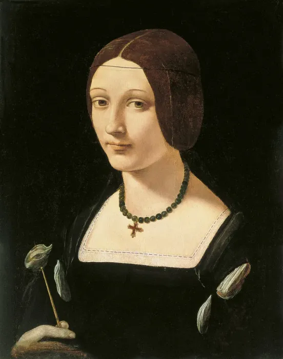 Framed Print : Portrait of a Lady as Saint Lucy. Artist: Boltraffio, Giovanni Antonio (1467-1516) Framed Print : Portrait of a Lady as Saint Lucy. Artist: Boltraffio, Giovanni Antonio (1467-1516)