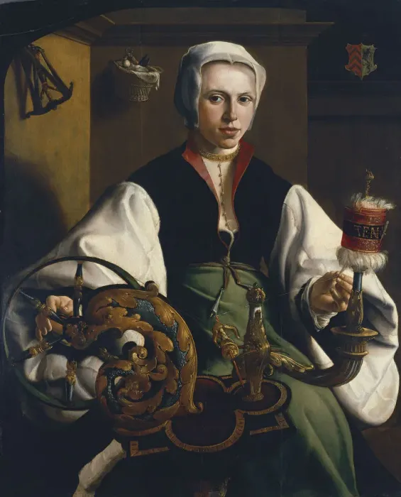 Framed Print : Portrait of a Lady spinning, ca 1531. Artist: Heemskerck, Maarten Jacobsz, van (1498-1574) Framed Print : Portrait of a Lady spinning, ca 1531. Artist: Heemskerck, Maarten Jacobsz, van (1498-1574)