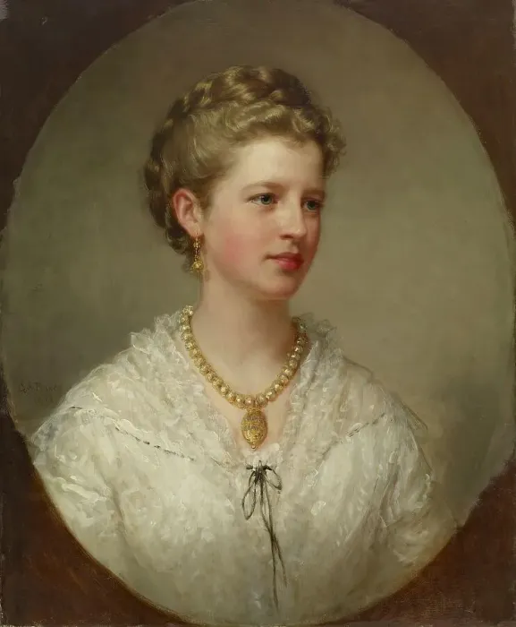 Framed Print : Portrait of a Lady (the Artist's Daughter), 1873. Creator: George Augustus Baker Framed Print : Portrait of a Lady (the Artist's Daughter), 1873. Creator: George Augustus Baker