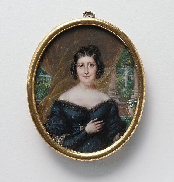 Portrait of a lady wearing black dress, c1810s. Creator: J Lecourt