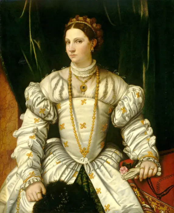 Framed Print : Portrait of a Lady in White, c. 1540. Creator: Moretto da Brescia Framed Print : Portrait of a Lady in White, c. 1540. Creator: Moretto da Brescia
