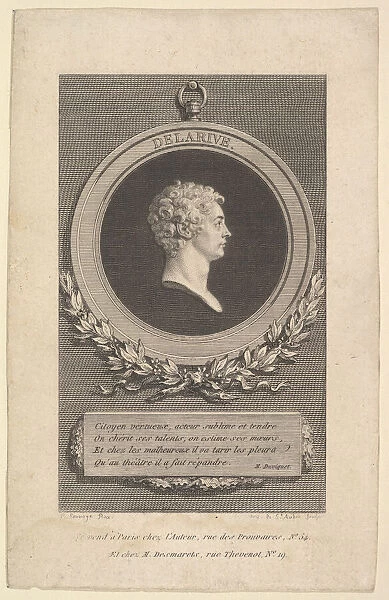 Portrait of De Larive, 1785. Creator: Augustin de Saint-Aubin