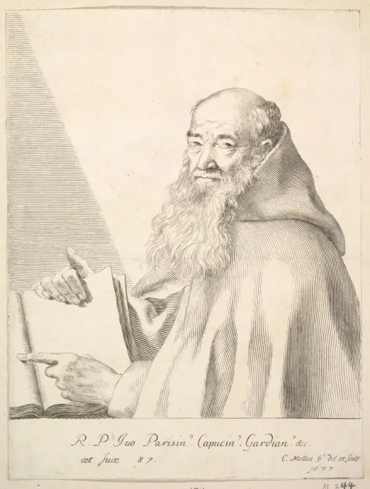 Framed Print : Portrait of Le Pere Yves, 1677. Creator: Claude Mellan Framed Print : Portrait of Le Pere Yves, 1677. Creator: Claude Mellan
