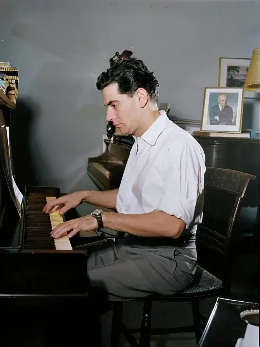 Framed Print : Portrait of Leonard Bernstein in his apartment, New York, N.Y. 1946. Creator: William Paul Gottlieb Framed Print : Portrait of Leonard Bernstein in his apartment, New York, N.Y. 1946. Creator: William Paul Gottlieb