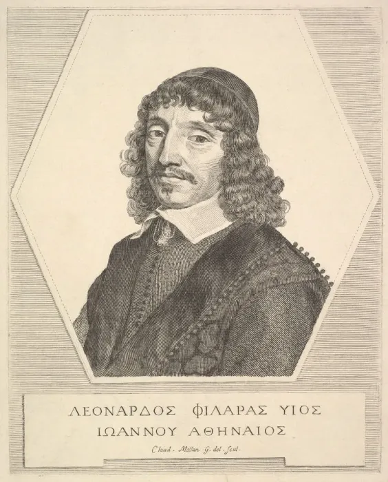 Framed Print : Portrait of Leonardos Philaras, 1651. Creator: Claude Mellan Framed Print : Portrait of Leonardos Philaras, 1651. Creator: Claude Mellan