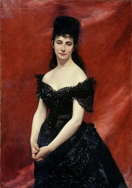 Portrait of Léonie Dufresne, Baroness Le Vavasseur, then Marquise de Vaucouleurs by Lanjamet, 1875. Creator: Charles Emile Auguste Carolus-Duran