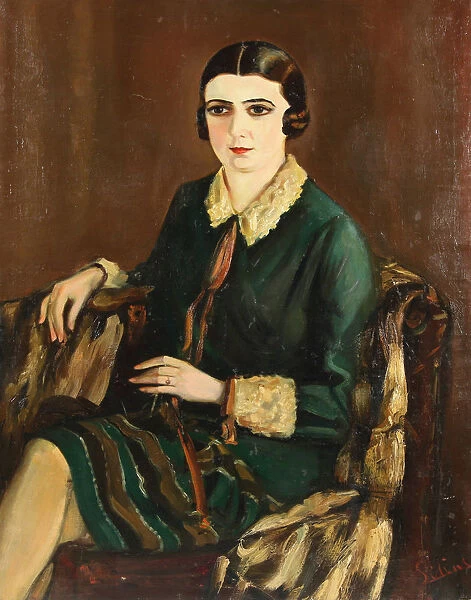 Portrait of Lilya Brik (1891-1978), 1921. Artist: Silins, Alexander (active Early 20th cen. )