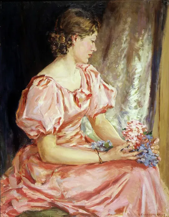 Framed Print : Portrait of Lorna, the girl in pink, 1938. Creator: Annie Elizabeth Kelly Framed Print : Portrait of Lorna, the girl in pink, 1938. Creator: Annie Elizabeth Kelly