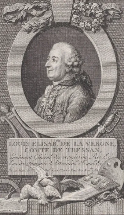 Framed Print : Portrait of Louis Elisabeth de La Vergne, Comte de Tressan, 1783-92. 1783-92 Framed Print : Portrait of Louis Elisabeth de La Vergne, Comte de Tressan, 1783-92. 1783-92