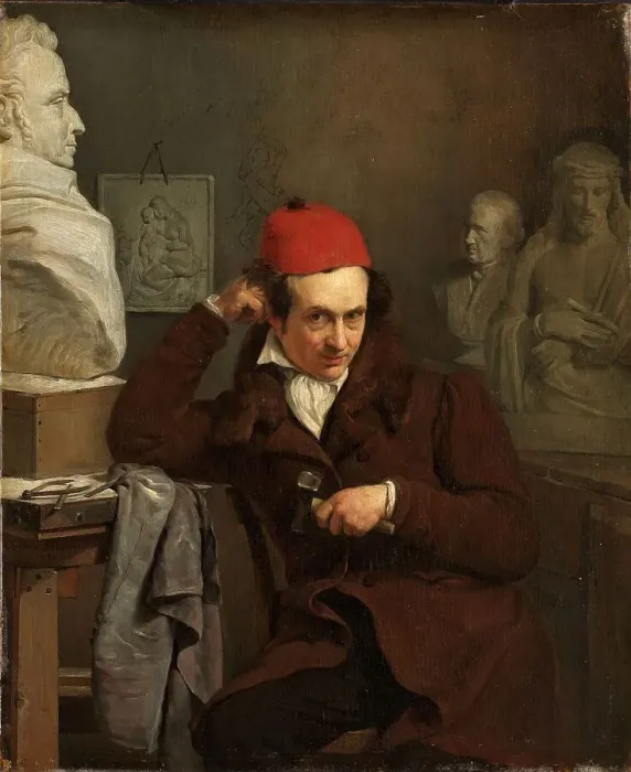 Framed Print : Portrait of Louis Royer, 1830. Creator: Charles van Beveren Framed Print : Portrait of Louis Royer, 1830. Creator: Charles van Beveren