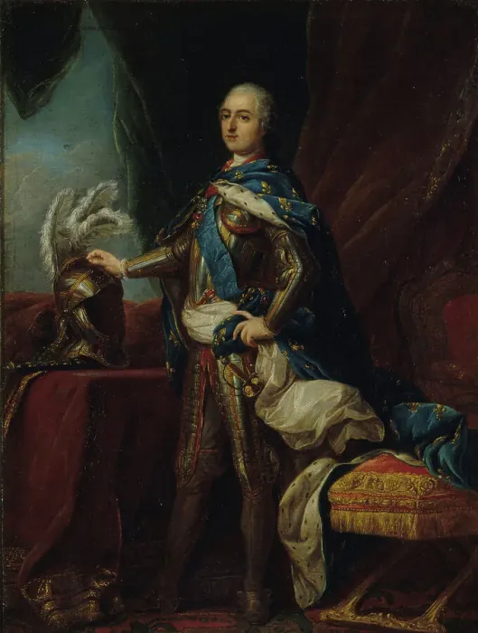 Framed Print : Portrait de Louis XV, d'après Charles-André Van Loo, between 1750 and 1760. Creator: Unknown Framed Print : Portrait de Louis XV, d'après Charles-André Van Loo, between 1750 and 1760. Creator: Unknown