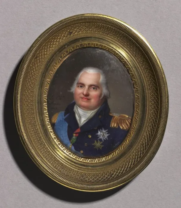Framed Print : Portrait of Louis XVIII, 1822. Creator: Jean-Baptiste Jacques Augustin (French, 1759-1832) Framed Print : Portrait of Louis XVIII, 1822. Creator: Jean-Baptiste Jacques Augustin (French, 1759-1832)