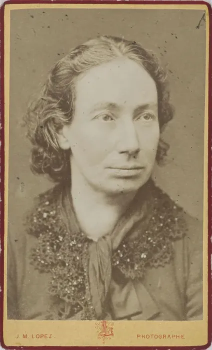 Framed Print : Portrait of Louise Michel (1830-1905), c.1870. Creator: Photo studio J.M. Lopez, Paris Framed Print : Portrait of Louise Michel (1830-1905), c.1870. Creator: Photo studio J.M. Lopez, Paris