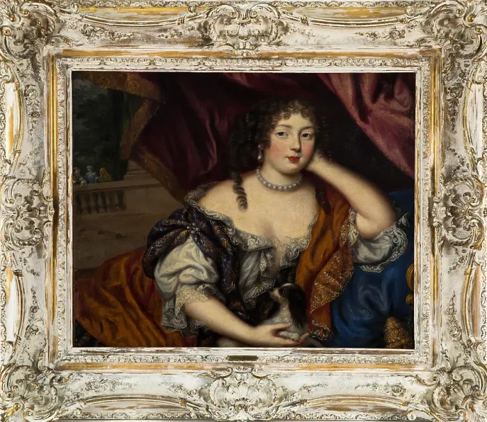 Framed Print : Portrait of Louise Renee de Penancoet de Kerouaille, Duchess of Portsmouth (1649-1734). Artist: Gascar, Henri (1635-1701) Framed Print : Portrait of Louise Renee de Penancoet de Kerouaille, Duchess of Portsmouth (1649-1734). Artist: Gascar, Henri (1635-1701)