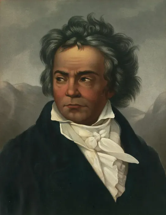 Framed Print : Portrait of Ludwig van Beethoven (1770-1827), c. 1861. Creator: Schimon, Ferdinand (1797-1852)