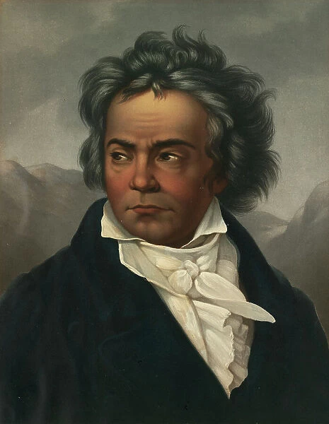 Portrait of Ludwig van Beethoven (1770-1827), c. 1861. Creator: Schimon, Ferdinand (1797-1852)