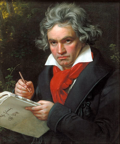 Portrait Ludwig van Beethoven when composing the Missa Solemnis, 1820
