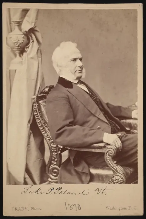 Framed Print : Portrait of Luke Potter Poland (1815-1887), 1870. Creator Framed Print : Portrait of Luke Potter Poland (1815-1887), 1870. Creator