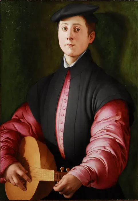 Framed Print : Portrait of a Luteplayer, ca 1528-1529 Framed Print : Portrait of a Luteplayer, ca 1528-1529
