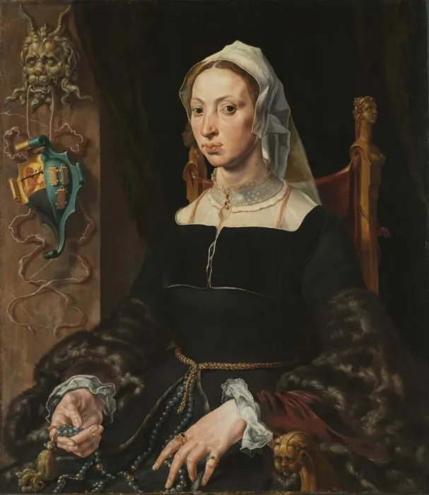 Framed Print : Portrait of Machtelt Suijs, c. 1540-1545. Creator: Maerten van Heemskerck (Dutch, 1498-1574) Framed Print : Portrait of Machtelt Suijs, c. 1540-1545. Creator: Maerten van Heemskerck (Dutch, 1498-1574)