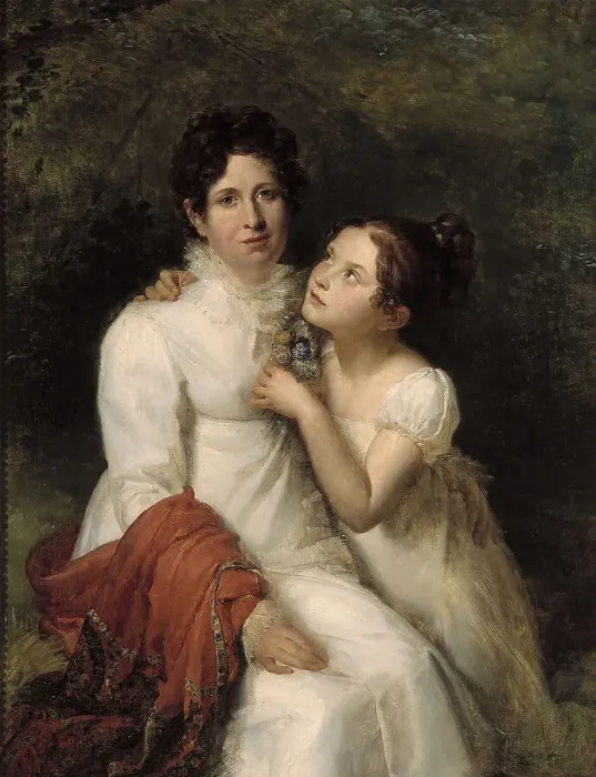 Framed Print : Portrait de Madame Bauquin Du Boulay et de sa nièce Mademoiselle Bauquin de La Souche, c1810-1815. Creator: Francois Pascal Simon Gerard Framed Print : Portrait de Madame Bauquin Du Boulay et de sa nièce Mademoiselle Bauquin de La Souche, c1810-1815. Creator: Francois Pascal Simon Gerard