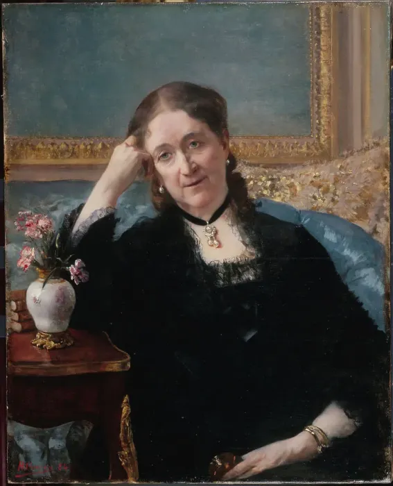Framed Print : Portrait de Madame Blerzy, 1884. Creator: Henri Gervex Framed Print : Portrait de Madame Blerzy, 1884. Creator: Henri Gervex