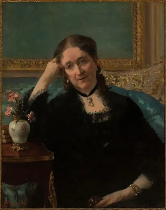 Framed Print : Portrait de Madame Blerzy, 1884. Creator: Henri Gervex Framed Print : Portrait de Madame Blerzy, 1884. Creator: Henri Gervex