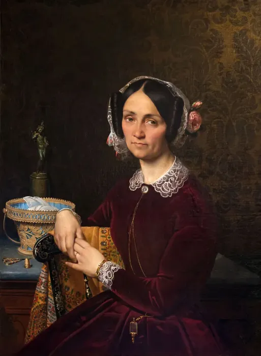 Framed Print : Portrait of Madame Blondel, 1849. Creator: Blondel, Merry-Joseph (1781-1853) Framed Print : Portrait of Madame Blondel, 1849. Creator: Blondel, Merry-Joseph (1781-1853)