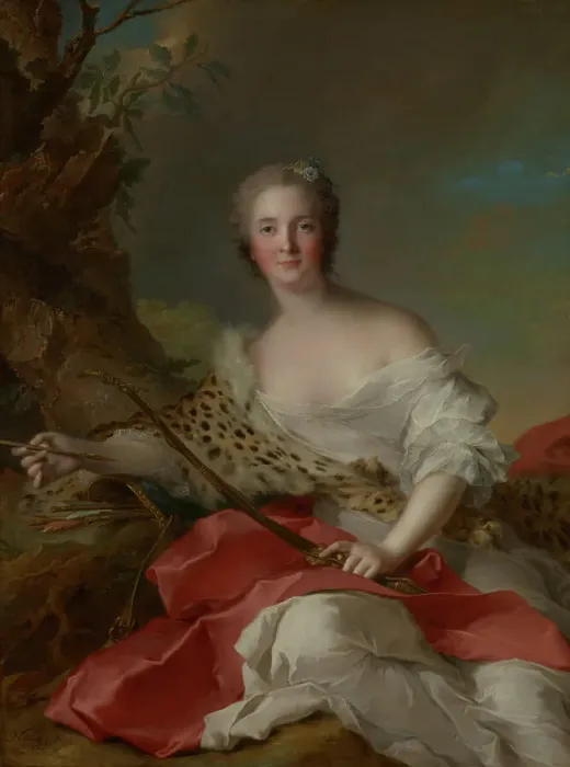 Framed Print : Portrait of Madame Bonnier de la Mosson as Diana (Constance-Gabrielle-Magdeleine du... 1742. Creator: Jean-Marc Nattier) Framed Print : Portrait of Madame Bonnier de la Mosson as Diana (Constance-Gabrielle-Magdeleine du... 1742. Creator: Jean-Marc Nattier)