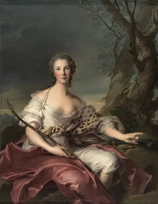 Framed Print : Portrait of Madame Bouret as Diana, 1745. Creator: Jean-Marc Nattier Framed Print : Portrait of Madame Bouret as Diana, 1745. Creator: Jean-Marc Nattier