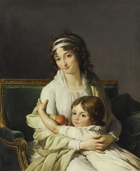 Framed Print : Portrait of Madame Boyer-Fonfrede with son Framed Print : Portrait of Madame Boyer-Fonfrede with son