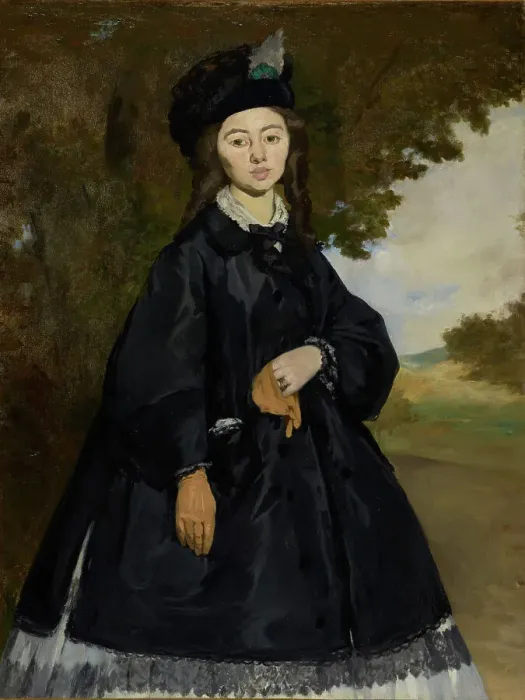 Framed Print : Portrait of Madame Brunet, about 1861-1863, reworked by 1867. Creator: Edouard Manet Framed Print : Portrait of Madame Brunet, about 1861-1863, reworked by 1867. Creator: Edouard Manet