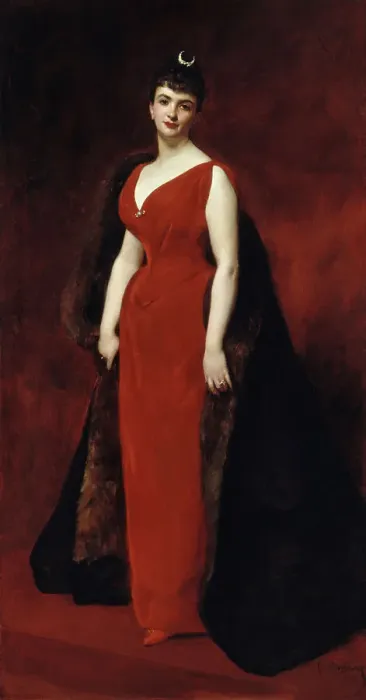 Framed Print : Portrait of Madame Edgar Stern, 1889. Creator: Charles Emile Auguste Carolus-Duran Framed Print : Portrait of Madame Edgar Stern, 1889. Creator: Charles Emile Auguste Carolus-Duran