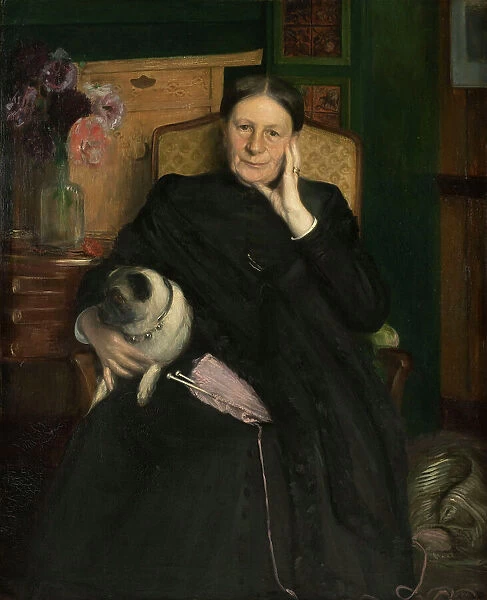 Portrait of Madame Emile Blanche, mother of the artist, between 1890 and 1893. Creator: Jacques Emile Blanche