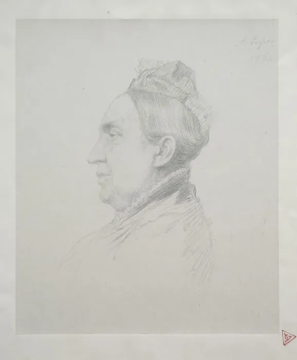 Framed Print : Portrait of Madame Kemp in Profile (2nd Plate). Creator: Alphonse Legros (French, 1837-1911) Framed Print : Portrait of Madame Kemp in Profile (2nd Plate). Creator: Alphonse Legros (French, 1837-1911)