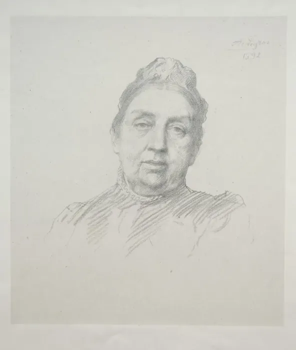 Framed Print : Portrait of Madame Kemp, Front View (3rd Plate). Creator: Alphonse Legros (French, 1837-1911) Framed Print : Portrait of Madame Kemp, Front View (3rd Plate). Creator: Alphonse Legros (French, 1837-1911)