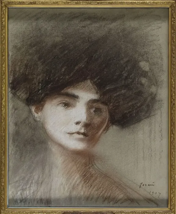 Framed Print : Portrait of Madame Marie de Régnier, née de Hérédia, 1907. Creator: Forain, Jean-Louis (1852-1931) Framed Print : Portrait of Madame Marie de Régnier, née de Hérédia, 1907. Creator: Forain, Jean-Louis (1852-1931)