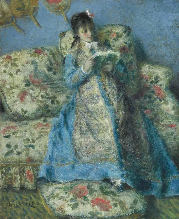 Framed Print : Portrait Of Madame Monet (Madame Claude Monet Reading), c1874. Creator: Pierre-Auguste Renoir Framed Print : Portrait Of Madame Monet (Madame Claude Monet Reading), c1874. Creator: Pierre-Auguste Renoir