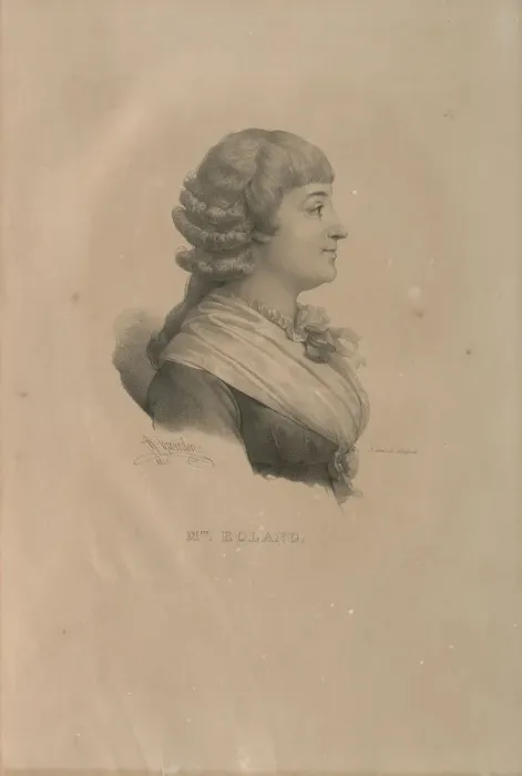 Framed Print : Portrait of Madame Roland (1754-1793), 1825. Creator: Delpech Framed Print : Portrait of Madame Roland (1754-1793), 1825. Creator: Delpech