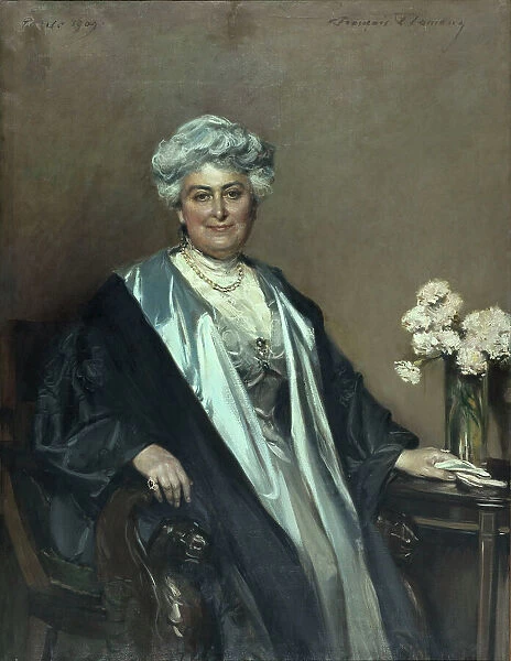 Portrait of Madame Soyer, 1909. Creator: Francois Flameng