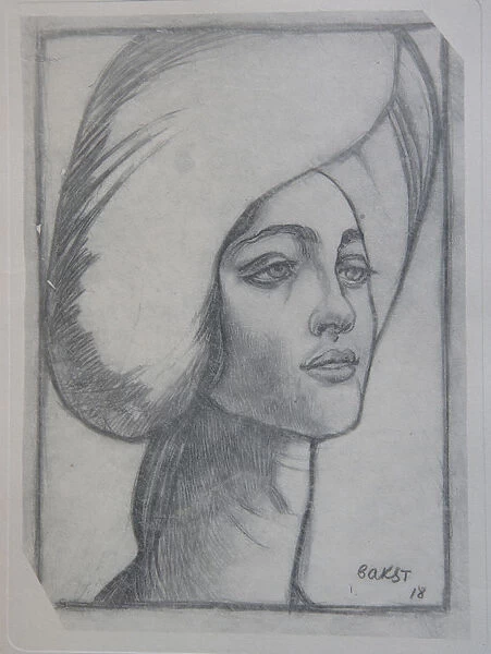 Portrait of madame T. 1918. Artist: Bakst, Leon (1866-1924)