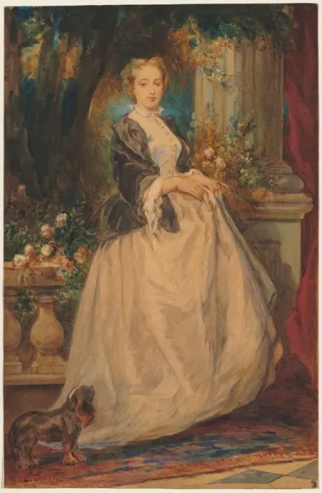 Framed Print : Portrait of Madame Thomas (nee Camille Boucher). Creator: Eugene Isabey (French Framed Print : Portrait of Madame Thomas (nee Camille Boucher). Creator: Eugene Isabey (French