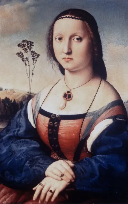 Framed Print : Portrait of Maddalena Doni, 1506. Artist: Raphael Framed Print : Portrait of Maddalena Doni, 1506. Artist: Raphael